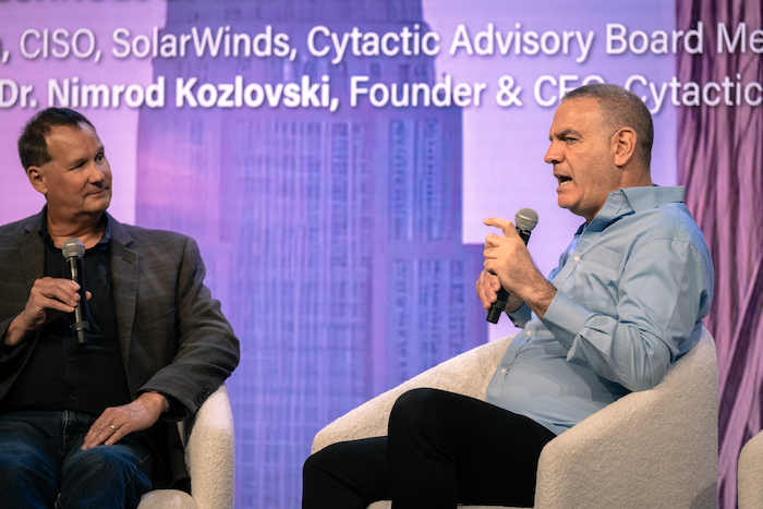 Tim Brown and Nimrod Kozlovski at Cybertech NYC 2024. Photo: Ilan Harel